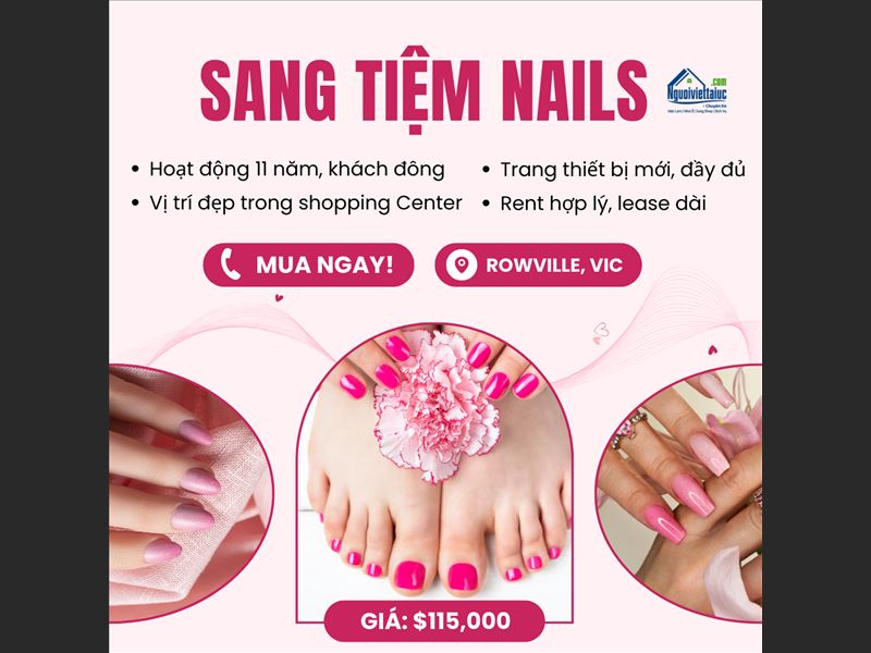 Sang shop nails đông khách trong shopping Center vùng Rowville, Vic